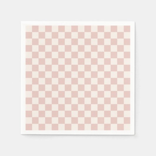 Serviette En Papier Vérifier Pale Beige À damiers Motif Checkboard (Devant)