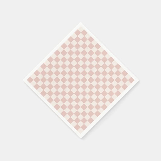 Serviette En Papier Vérifier Pale Beige À damiers Motif Checkboard (Coin)