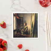 Serviette En Papier Vermeer - Fille lisant une lettre à une fenêtre ou (En situation)