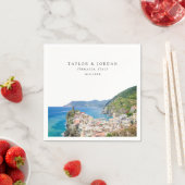 Serviette En Papier Vernazza Italie Mariage Cinque Terre Napkin (En situation)
