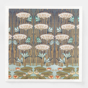 Serviette En Papier Verneuil Dragonfly Water Lily Art Nouveau : Vintag