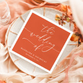 Serviette En Papier Verona Sunset Élégante calligraphie Moderne Mariag