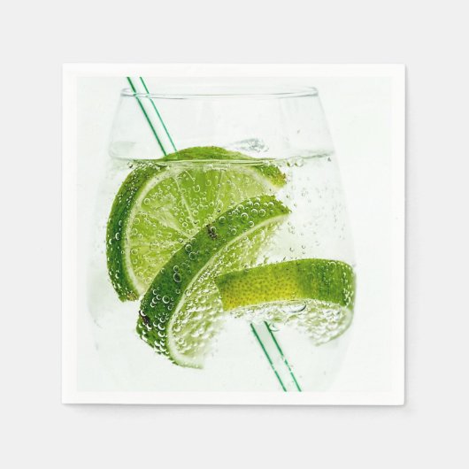 Serviette En Papier Verre à boisson fraîche Lime Soda (Devant)
