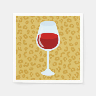 Serviette En Papier Verre à vin à impression léopard