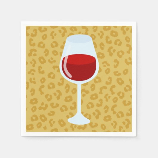 Serviette En Papier Verre à vin à impression léopard (Devant)