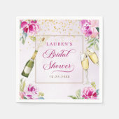 Serviette En Papier Verre à vin Fête des mariées florale (Devant)