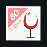 Serviette En Papier Verre à vin moderne 80 So What / 80th Birthday Par<br><div class="desc">Verre rouge moderne et amusant 80e anniversaire de fête Napkin / Motivationnel 80e anniversaire serviettes en papier pour une femme ou un homme qui fête 80 ans. Le design comporte une citation drôle et motivante 80 So What et un verre de vin abstrait avec du vin rouge - parfait pour...</div>