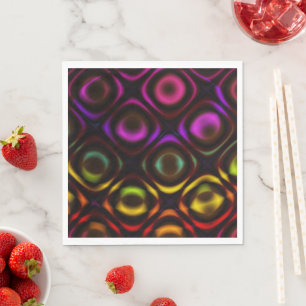 Serviette En Papier Verre Arc-en-ciel Fractal Art