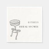 Serviette En Papier Verre Champagne Avec Fête des mariées Bow (Devant)