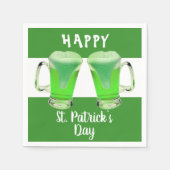 Serviette En Papier Verre de bière verte Joyeuse Saint Patrick`s day (Devant)