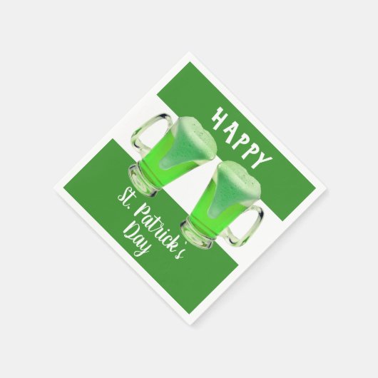 Serviette En Papier Verre de bière verte Joyeuse Saint Patrick`s day (Coin)