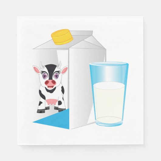 Serviette En Papier Verre De Lait (Devant)
