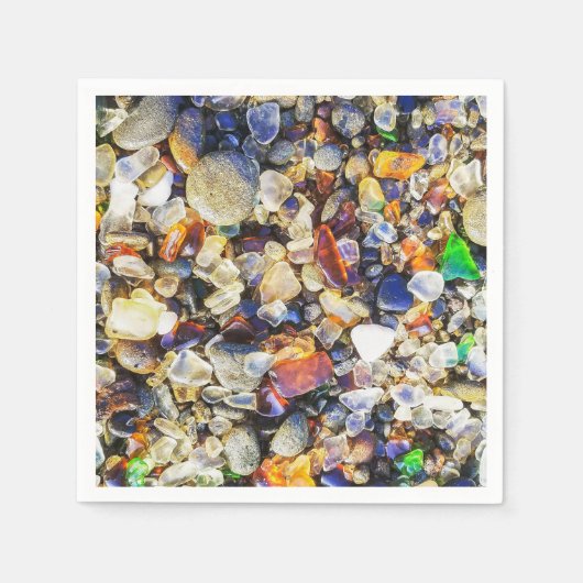 Serviette En Papier Verre de mer coloré (Devant)