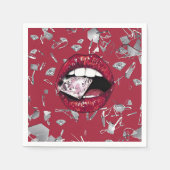 Serviette En Papier Verre et diamants brisés en rouge (Devant)