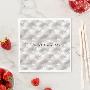 Serviette En Papier Verre romantique Blanc Faux Mariage en cuir