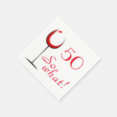 Serviette En Papier Verre rouge amusant 50 Alors quel 50e anniversaire (Coin)