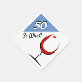 Serviette En Papier Verre rouge moderne 50e fête d'anniversaire (Coin)