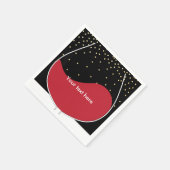 Serviette En Papier Verre Rouge Or Chic Anniversaire de fête Napkins (Coin)