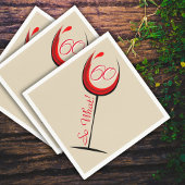 Serviette En Papier Verre rouge positif 60 Alors quoi / 60e anniversai