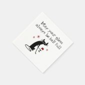 Serviette En Papier Verre semi-plein de vin amusant Toast avec chat (Coin)