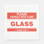 Serviette En Papier Verre S'Il Vous Plaît Manipuler Avec Soin (Devant)