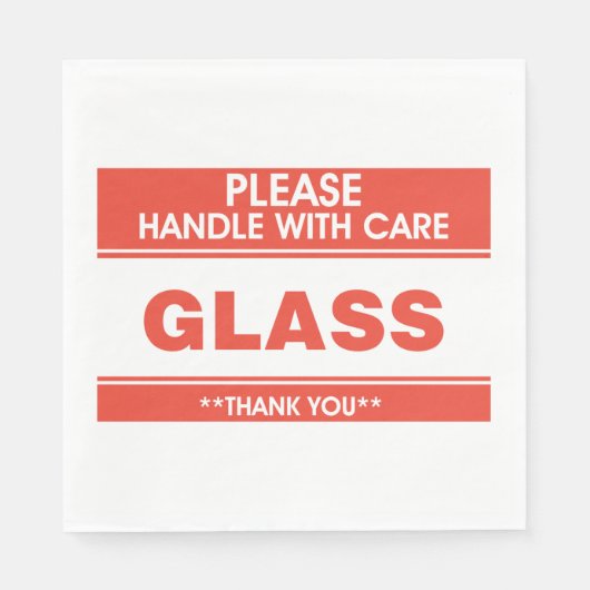 Serviette En Papier Verre S'Il Vous Plaît Manipuler Avec Soin (Devant)
