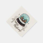 Serviette En Papier Verre Snowball Village d'hiver Plante Noël (Coin)