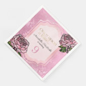 Serviette En Papier Verre tendu Roses Roses Roses Roses Dormir Beauté (Coin)