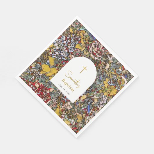 Serviette En Papier Verre Trait Baptême Baptême Favoriser (Coin)