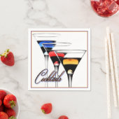 Serviette En Papier Verres à cocktails colorés serviettes (En situation)