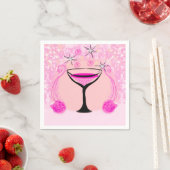 Serviette En Papier verres à vin motif Napkin (En situation)