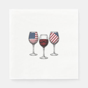 Serviette En Papier Verres à vin patriotiques Vintage Vector Design de