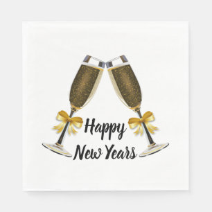 Serviette En Papier Verres de Champagne de bonne année
