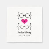 Serviette En Papier Verres Geeky rose Papier (Devant)
