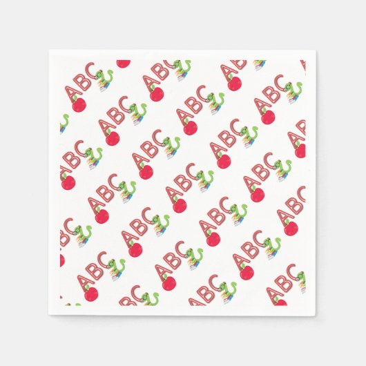 Serviette En Papier Vers de livre ABC (Devant)