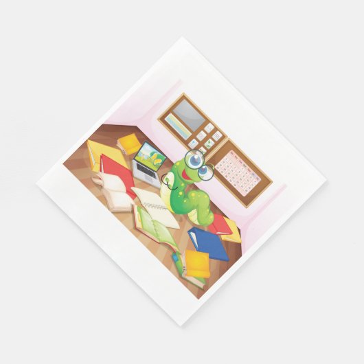 Serviette En Papier Vers De Livres En Classe (Coin)
