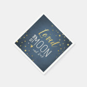 Serviette En Papier Vers la lune Papier Napkin Baby shower Étoiles Or (Coin)