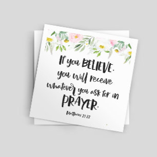 Serviette En Papier verset de la Bible florale