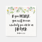 Serviette En Papier verset de la Bible florale (Devant)