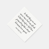 Serviette En Papier Verset de la Bible pour mariage Matthieu 19:6 (Coin)
