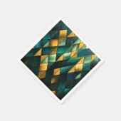 Serviette En Papier Vert Abstrait doré géométrique (Coin)