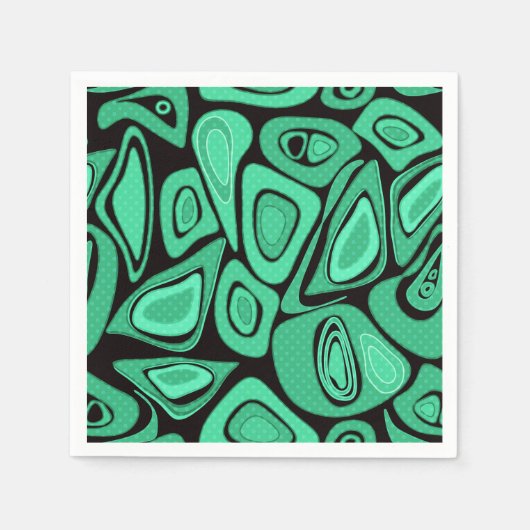 Serviette En Papier Vert, abstrait, rétro (Devant)
