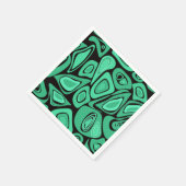 Serviette En Papier Vert, abstrait, rétro (Coin)