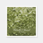 Serviette En Papier Vert Annabelle Hydrangea Mariage Floral (Devant)