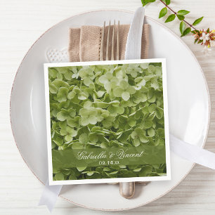 Serviette En Papier Vert Annabelle Hydrangea Mariage Floral