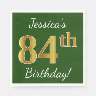Serviette En Papier Vert, anniversaire d'or de Faux