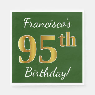 Serviette En Papier Vert, anniversaire d'or de Faux