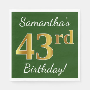 Serviette En Papier Vert, anniversaire d'or de Faux quarante-troisièm