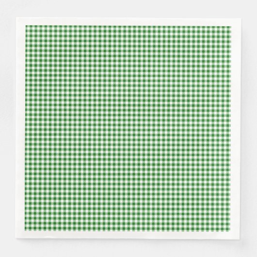 Serviette En Papier Vert blanc En vichy À damiers Motif (Devant)