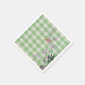 Serviette En Papier Vert Blanc Floral En vichy Plaid Country Farmhouse (Coin)